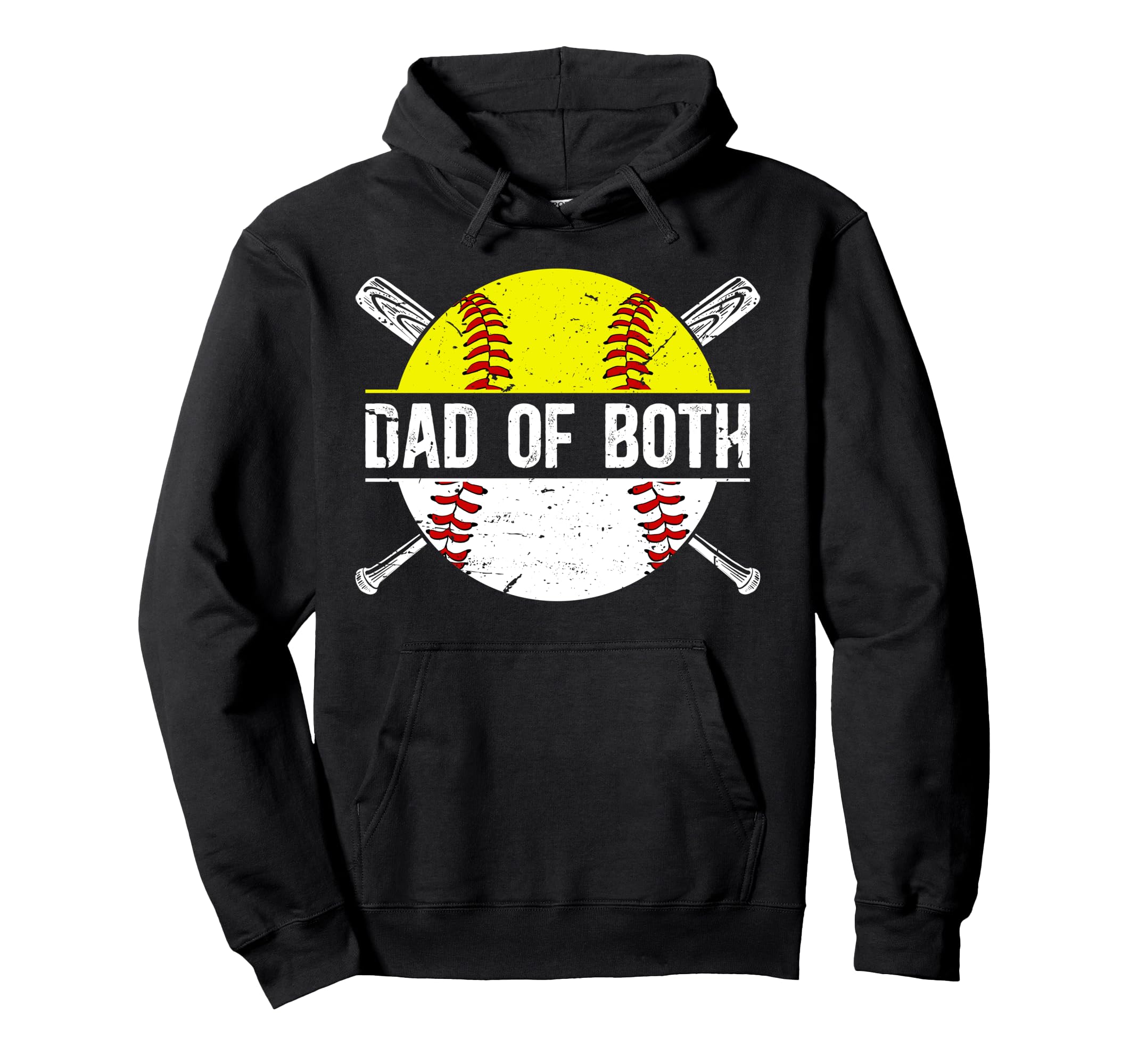 Dad Both Softball Baseball Dad Ballers Hoodie - Minimalist Print Men Women - T-Shirt, Sweatshirt, Hoodie
