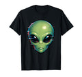 Alien Head Space Glitch Vaporwave T-Shirt - Minimalist Print Men Women - T-Shirt, Sweatshirt, Hoodie