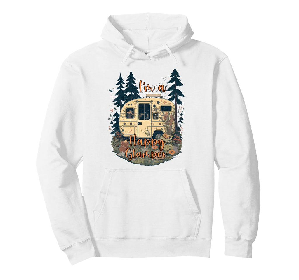 Happy Glamper Rv Camping Glamping Funny Hoodie - Unique Graphic for Adults - T-Shirt, Sweatshirt, Hoodie