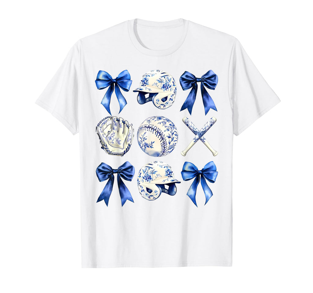 Baseball Coquette Bow Baseball Mama T-Shirt - Graphic Print Unisex - T-Shirt, Sweatshirt, Hoodie