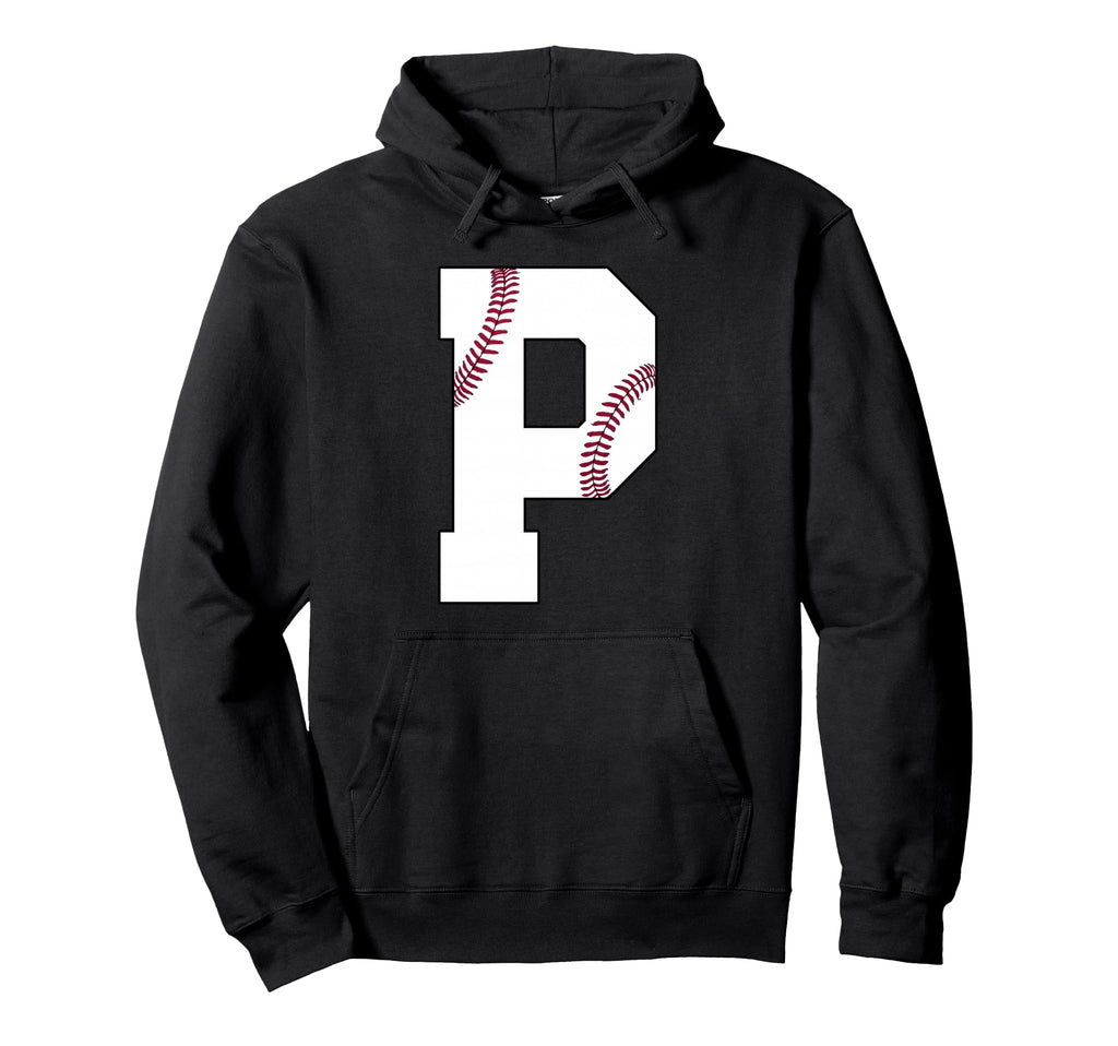 P Baseball Initial Personalized Hoodie - Casual Everyday Wear for Adults - T-Shirt, Sweatshirt, Hoodie