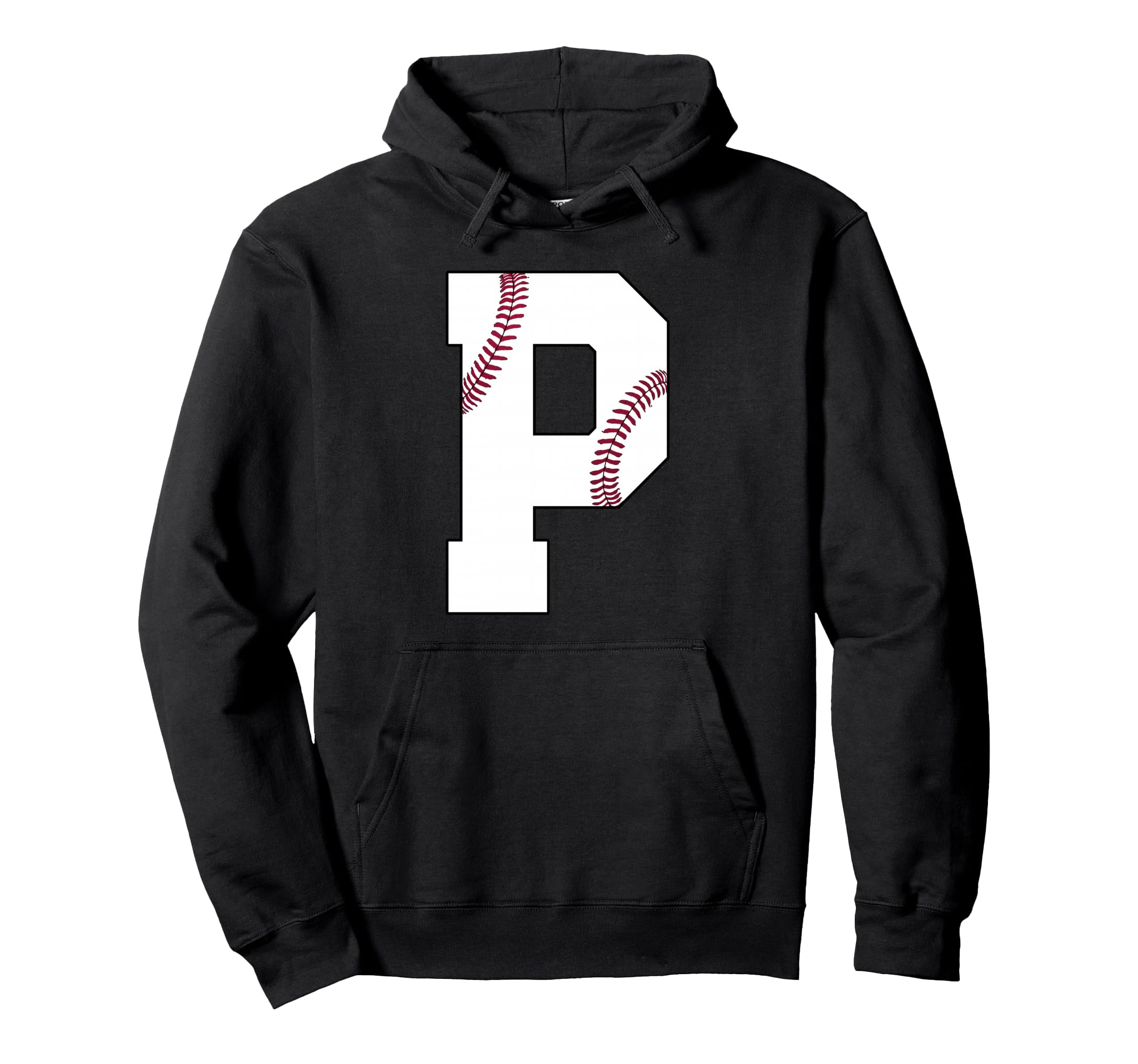 P Baseball Initial Personalized Hoodie - Casual Everyday Wear for Adults - T-Shirt, Sweatshirt, Hoodie