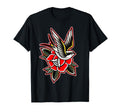 Sparrow X Rose Traditional Tattoo Flash T-Shirt - Novelty Apparel Men Women - T-Shirt, Sweatshirt, Hoodie