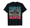 Nurse Coquette Bow Checkered T-Shirt - Casual Everyday Wear Men Women - T-Shirt, Sweatshirt, Hoodie