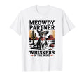 Meowdy Partner Whiskers Wind Cowboy T-Shirt - Unique Graphic for Adults - T-Shirt, Sweatshirt, Hoodie