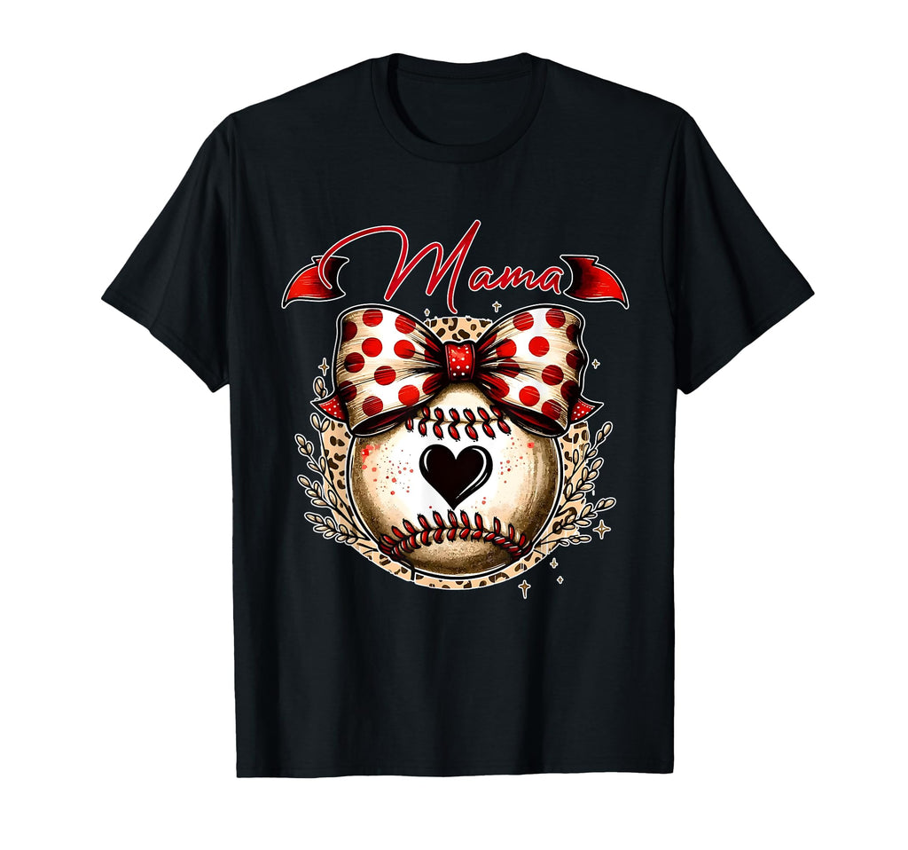 Mama Baseball Leopard Happy Mothers Day T-Shirt - Graphic Print Men Women - T-Shirt, Sweatshirt, Hoodie