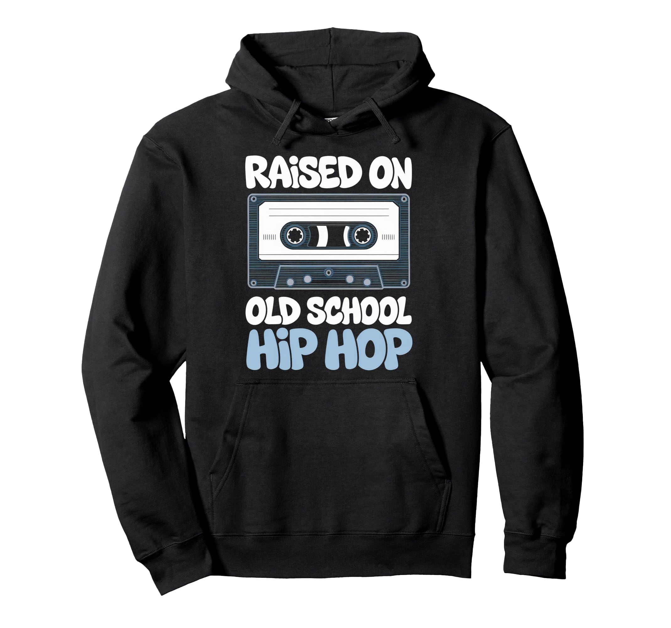 Raised Old School Hip Hop Cassette Hoodie - Trendy Graphic for Adults - T-Shirt, Sweatshirt, Hoodie