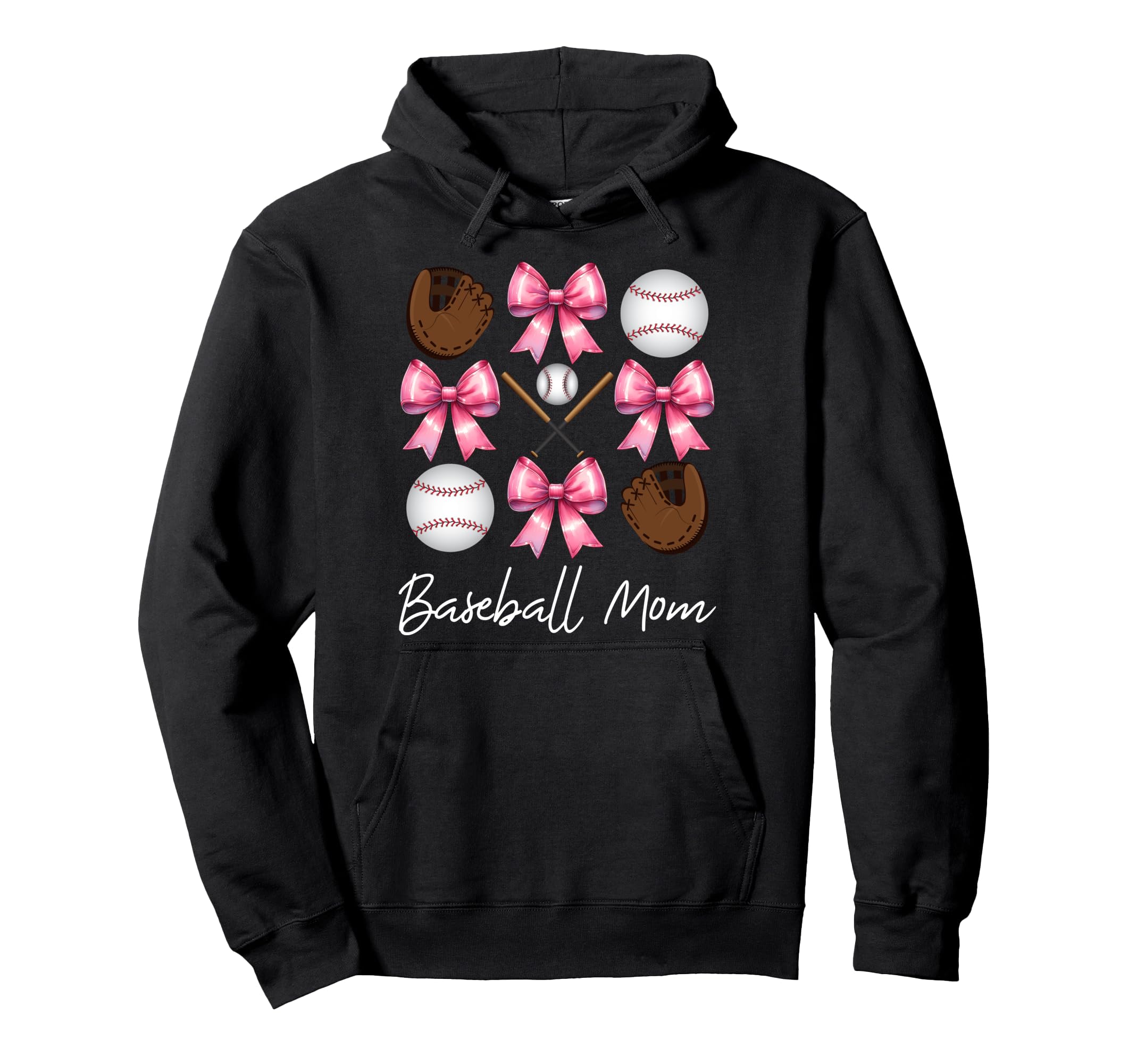Baseball Mom Baseball Mama Mothers Day Hoodie - Graphic Print Men Women - T-Shirt, Sweatshirt, Hoodie