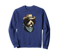 Funny Cowboy Bernedoodle Drawing Sweatshirt - Casual Everyday Wear Unisex - T-Shirt, Sweatshirt, Hoodie