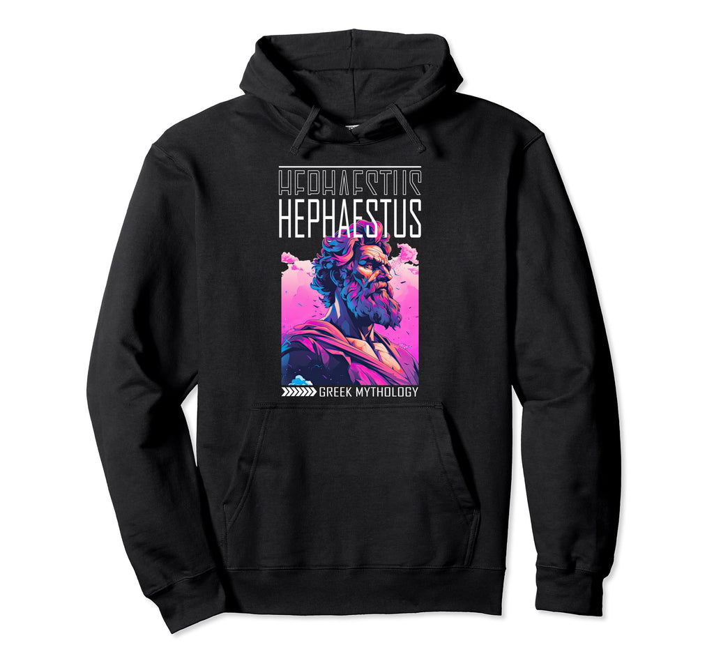 Greek God Hephaestus Statue Vaporwave Hoodie - Fun Novelty Design Unisex - T-Shirt, Sweatshirt, Hoodie