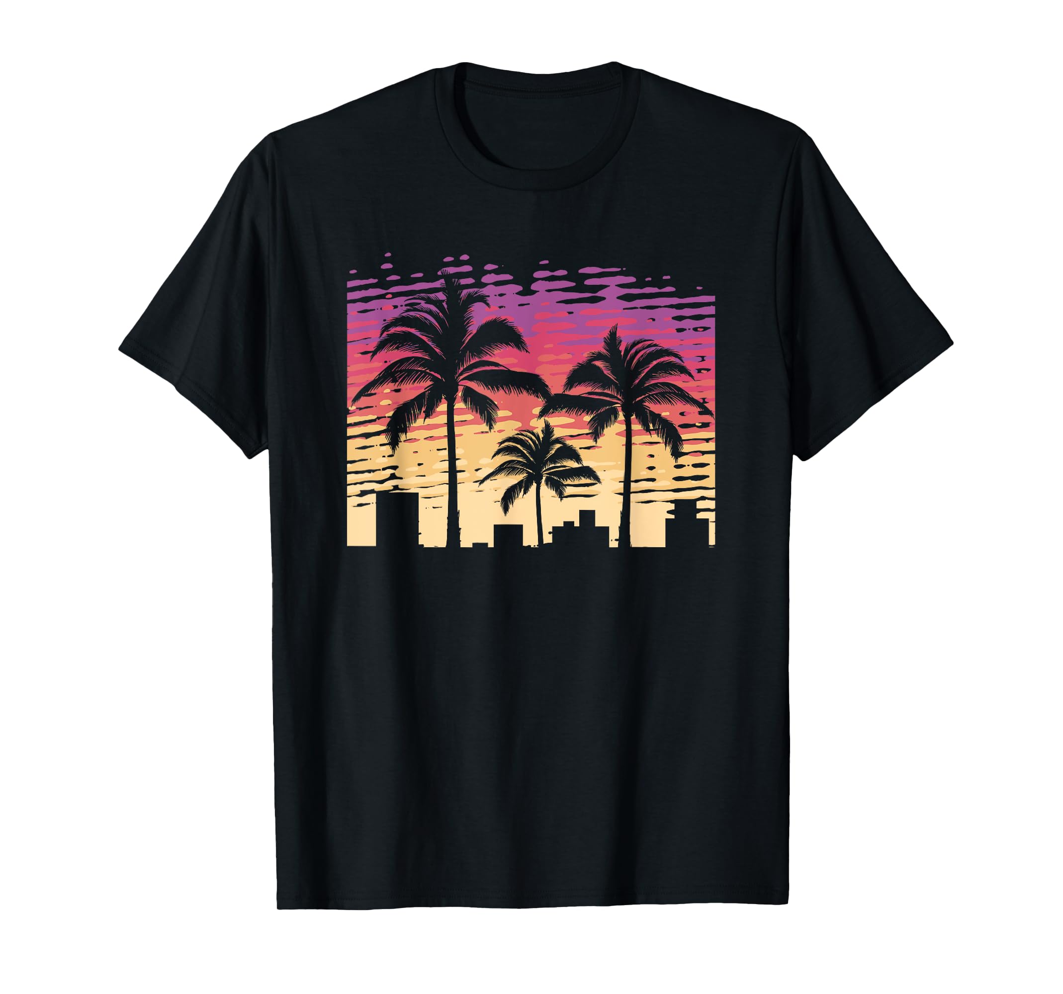 Sunset Palm Trees T-Shirt - Streetwear Style Unisex - T-Shirt, Sweatshirt, Hoodie