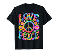 Colorful Flowers Love Peace Sign 60S 70S T-Shirt - Novelty Apparel Unisex - T-Shirt, Sweatshirt, Hoodie
