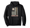 Baseball Dad American Flag Patriotic Hoodie - Casual Everyday Wear Unisex - T-Shirt, Sweatshirt, Hoodie