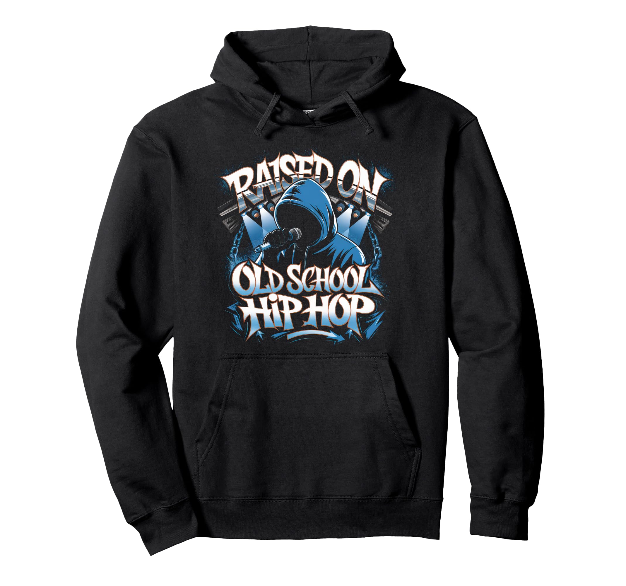 Raised Old School Hip Hop Cassette Graffiti Hoodie - Trendy Graphic Unisex - T-Shirt, Sweatshirt, Hoodie