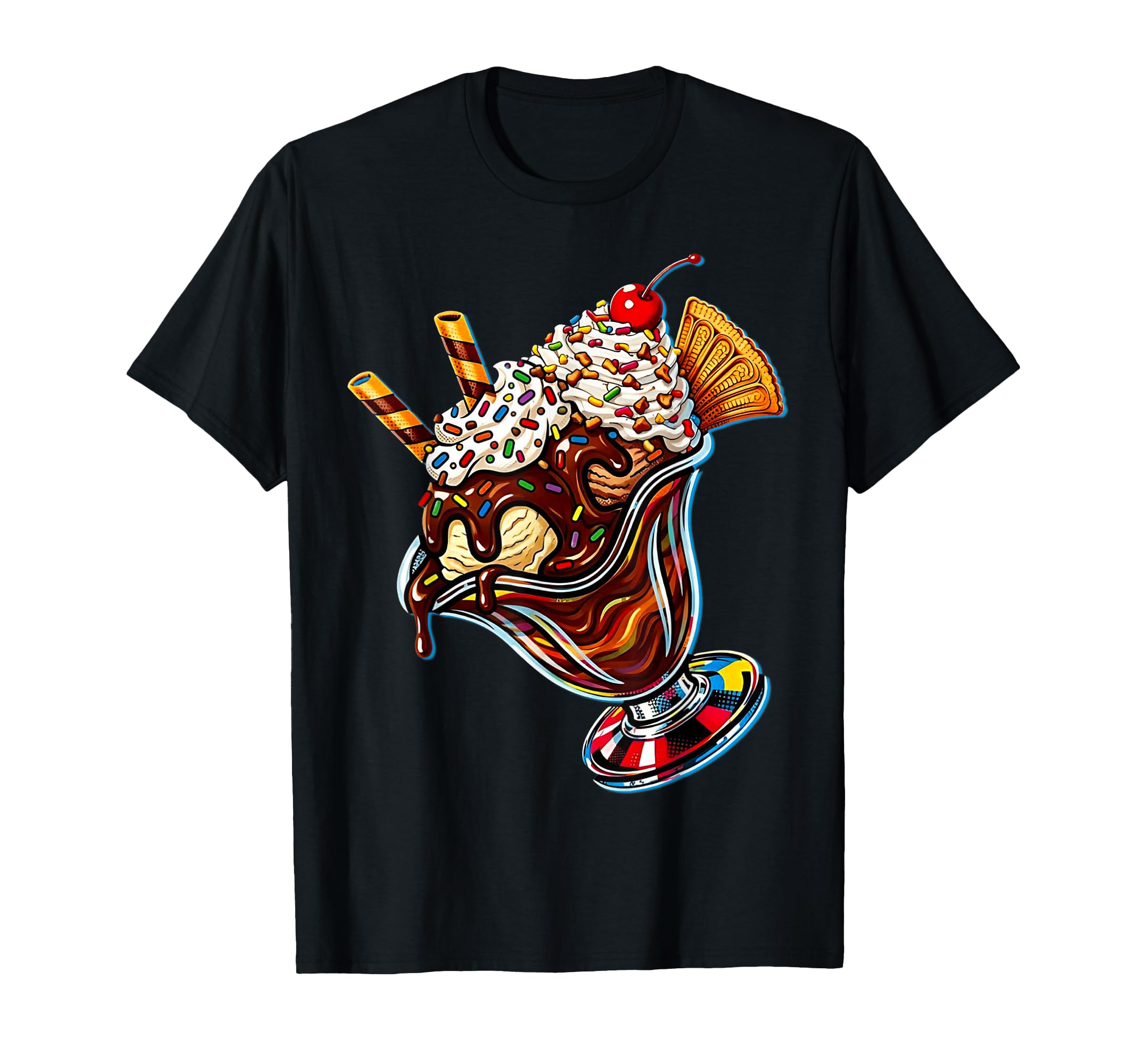 Pop Art S Malt Shop Dessert S Hot Fudge T-Shirt - Trendy Graphic Men Women - T-Shirt, Sweatshirt, Hoodie