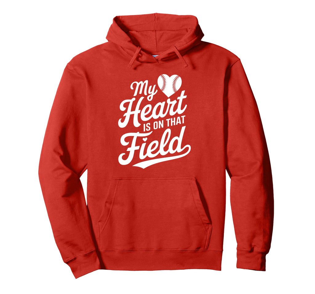 My Heart Is That Field Baseball Mom Hoodie - Graphic Print for Adults - T-Shirt, Sweatshirt, Hoodie