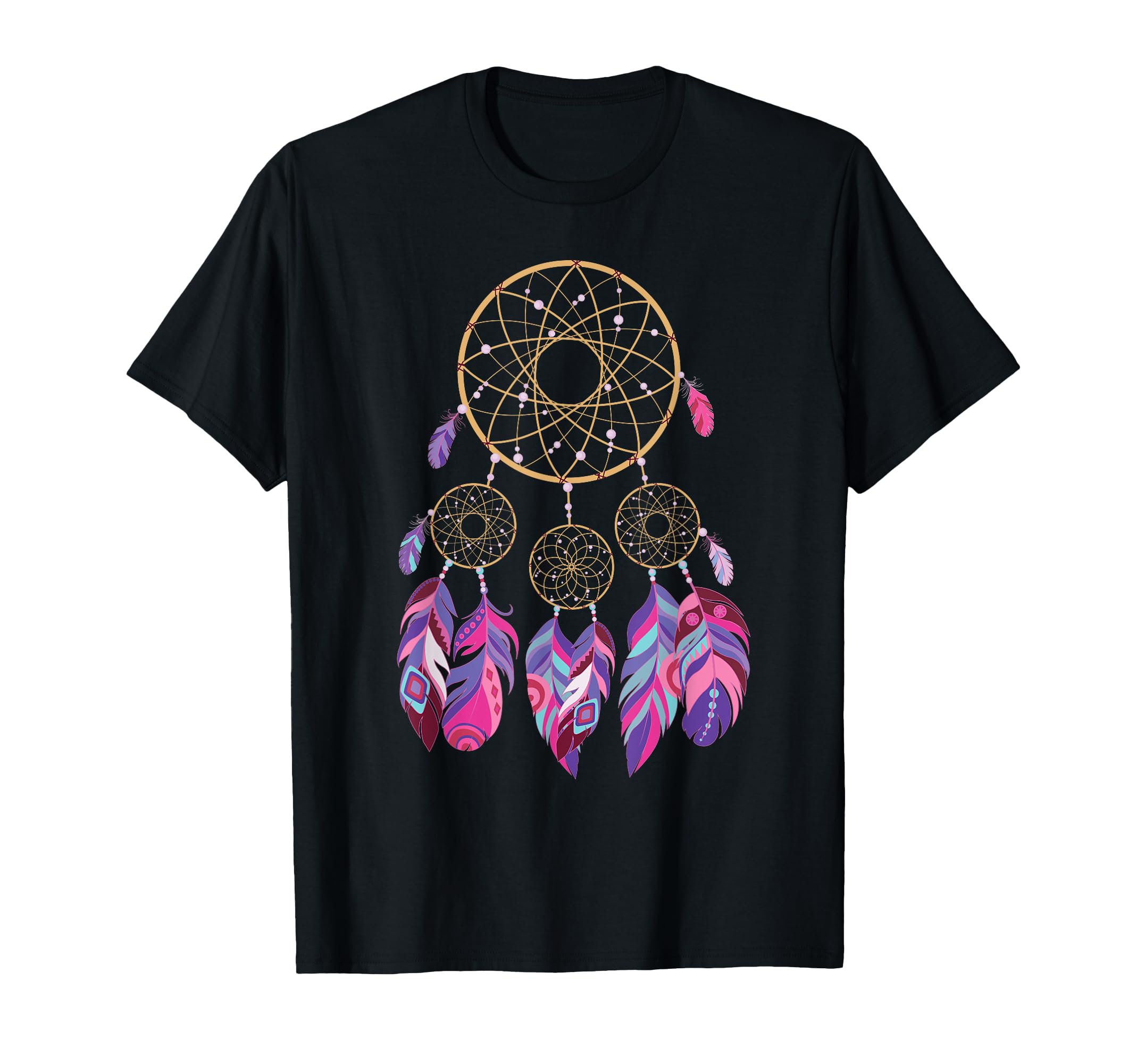 Dreamcatcher Boho Feathers 80S T-Shirt - Casual Everyday Wear Men Women - T-Shirt, Sweatshirt, Hoodie