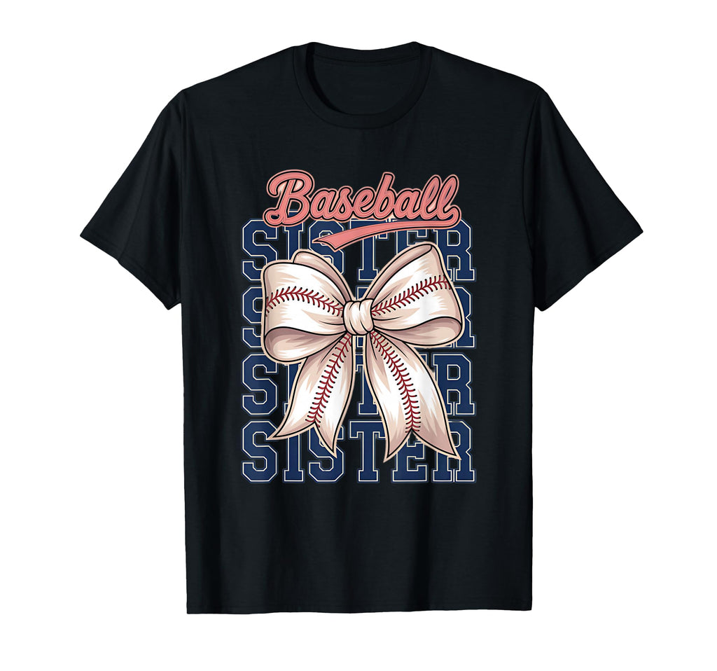 Baseball Sister Coquette Bow T-Shirt - Aesthetic Graphic for Adults - T-Shirt, Sweatshirt, Hoodie