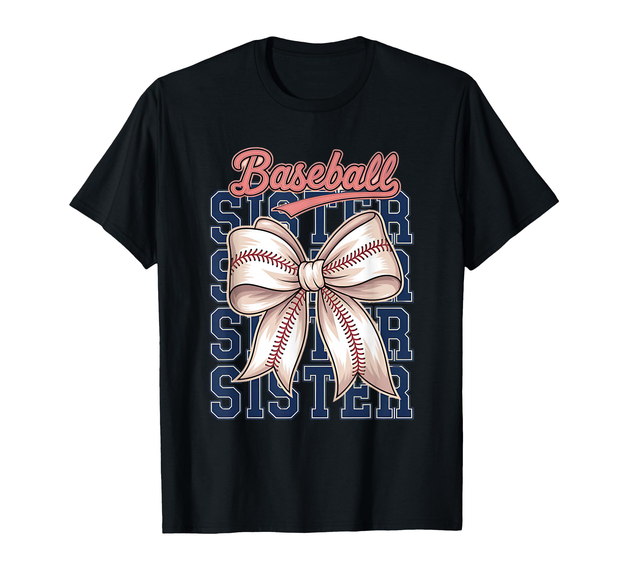 Baseball Sister Coquette Bow T-Shirt - Aesthetic Graphic for Adults - T-Shirt, Sweatshirt, Hoodie
