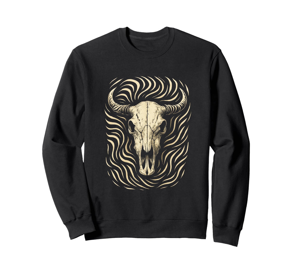 Cow Skull Western Rodeo Sweatshirt - Casual Everyday Wear Unisex - T-Shirt, Sweatshirt, Hoodie