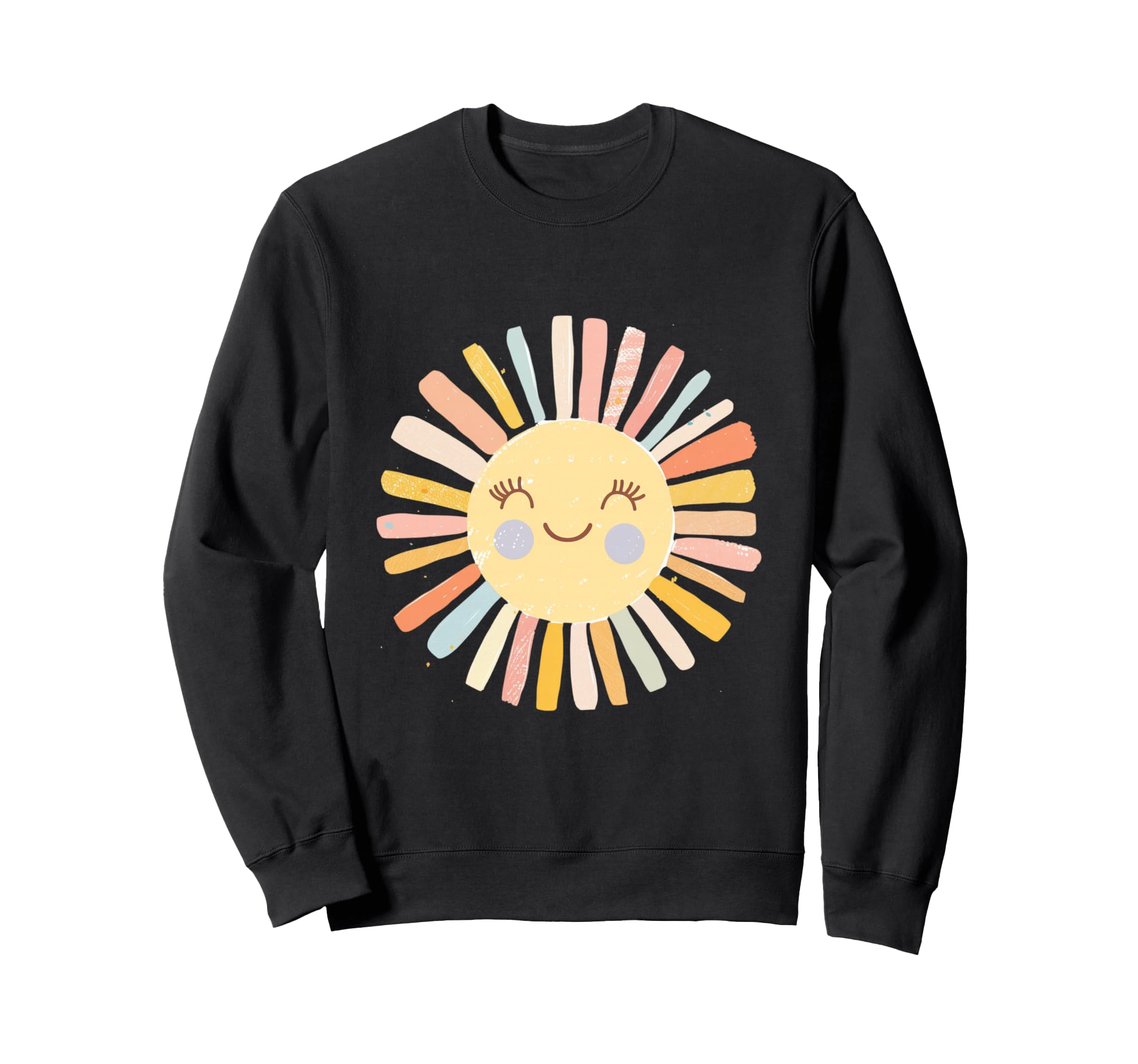 Sun 70S Rainbow Art Boho Boho Sun Sweatshirt - Streetwear Style Unisex - T-Shirt, Sweatshirt, Hoodie