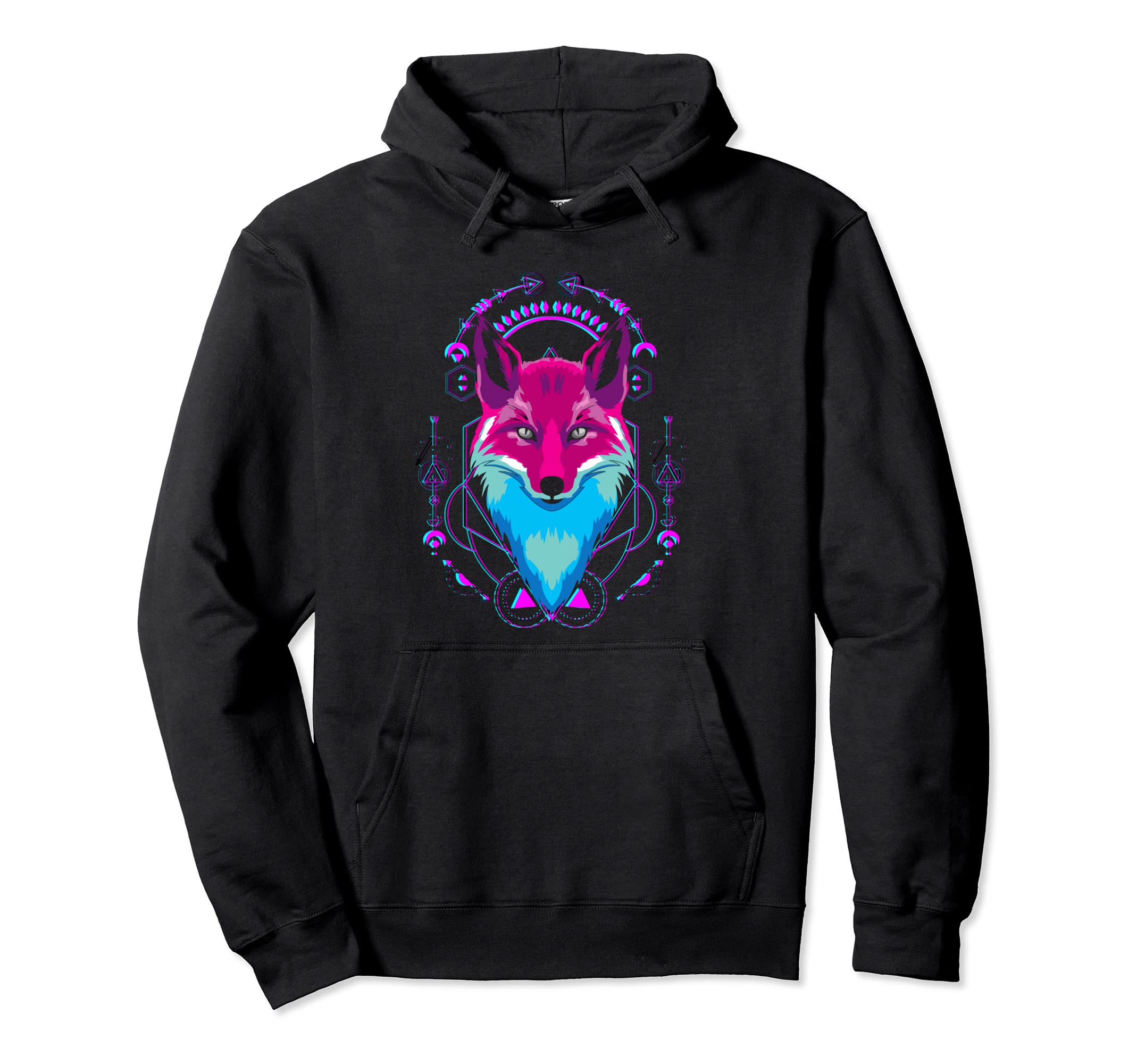 Glitch Fox Retrowave Synthwave Hoodie - Trendy Graphic for Adults - T-Shirt, Sweatshirt, Hoodie