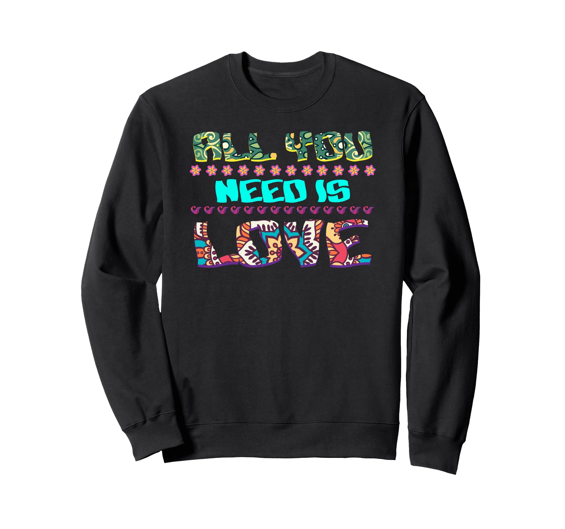 Hippie Bohemian Flower Power Peace Sweatshirt - Custom Art Print Unisex - T-Shirt, Sweatshirt, Hoodie