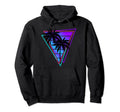 Synthwave Vaporwave Triangle Palm Trees Hoodie - Trendy Graphic for Adults - T-Shirt, Sweatshirt, Hoodie