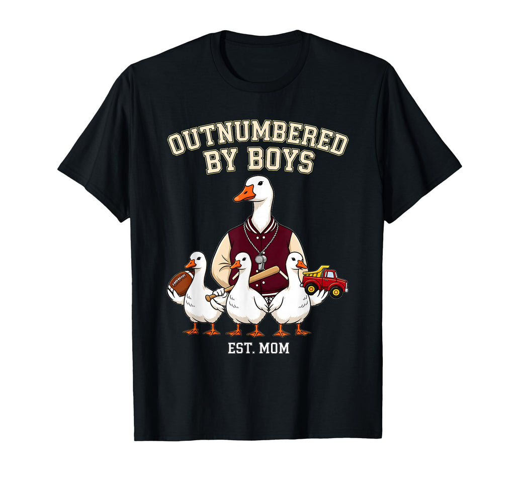 Outnumbered Est Mom Goose Football T-Shirt - Aesthetic Graphic Men Women - T-Shirt, Sweatshirt, Hoodie