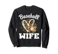 Baseball Wife Leopard Heart Sweatshirt - Minimalist Print for Adults - T-Shirt, Sweatshirt, Hoodie
