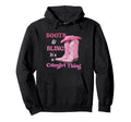 Boots Bling Its Cowgirl Thing Howdy Hoodie - Minimalist Print for Adults - T-Shirt, Sweatshirt, Hoodie