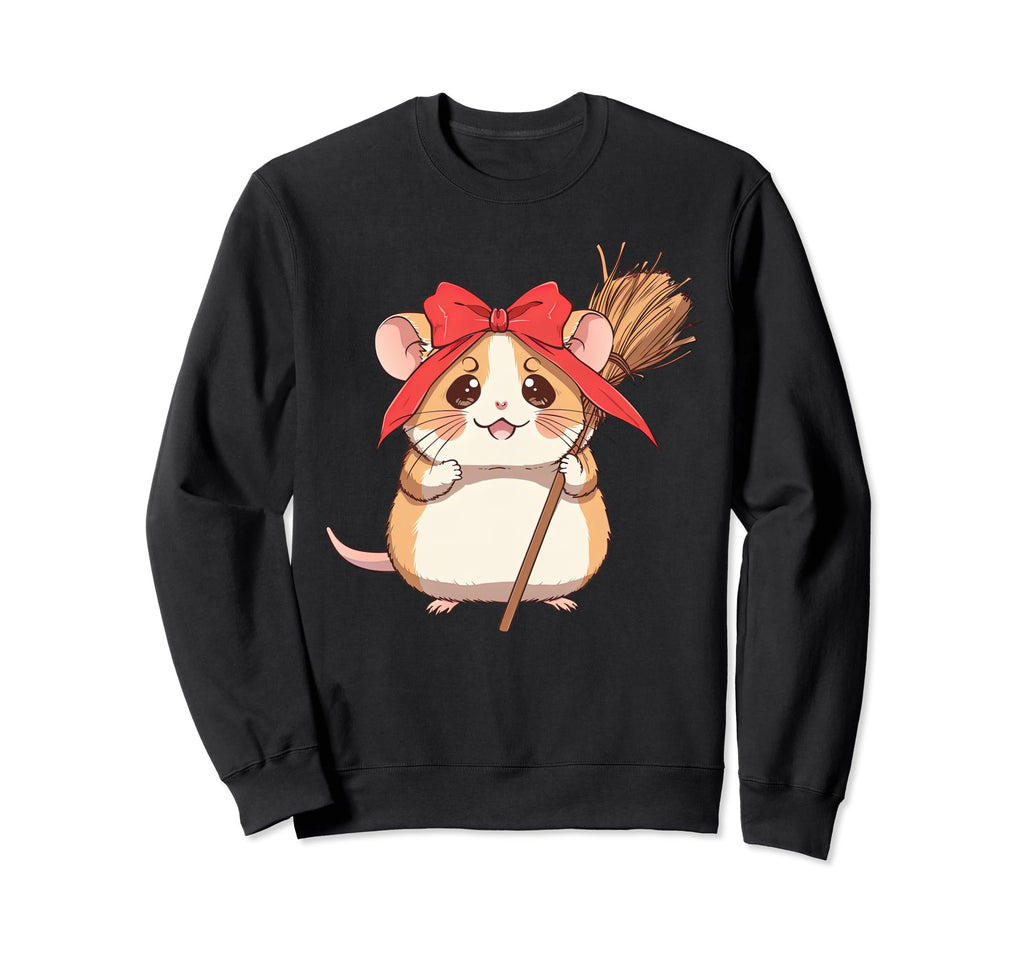 Hamster Witch Red Bow Tie Ribbon Sweatshirt - Fun Novelty Design Unisex - T-Shirt, Sweatshirt, Hoodie