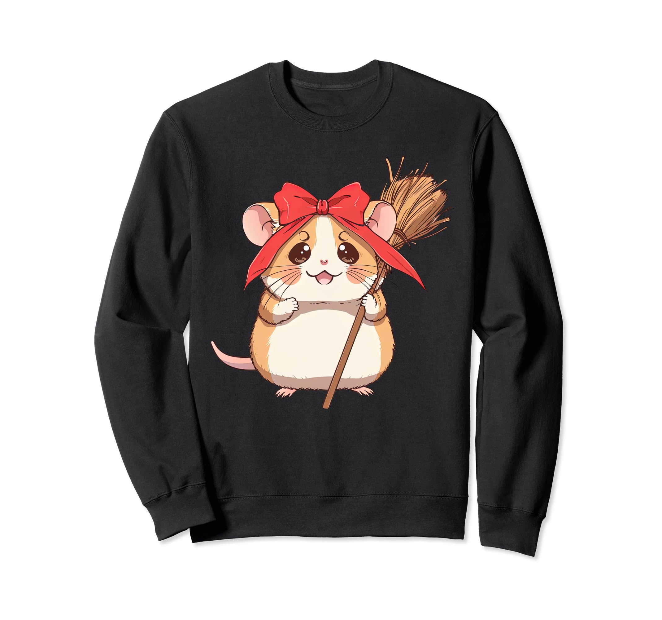 Hamster Witch Red Bow Tie Ribbon Sweatshirt - Fun Novelty Design Unisex - T-Shirt, Sweatshirt, Hoodie