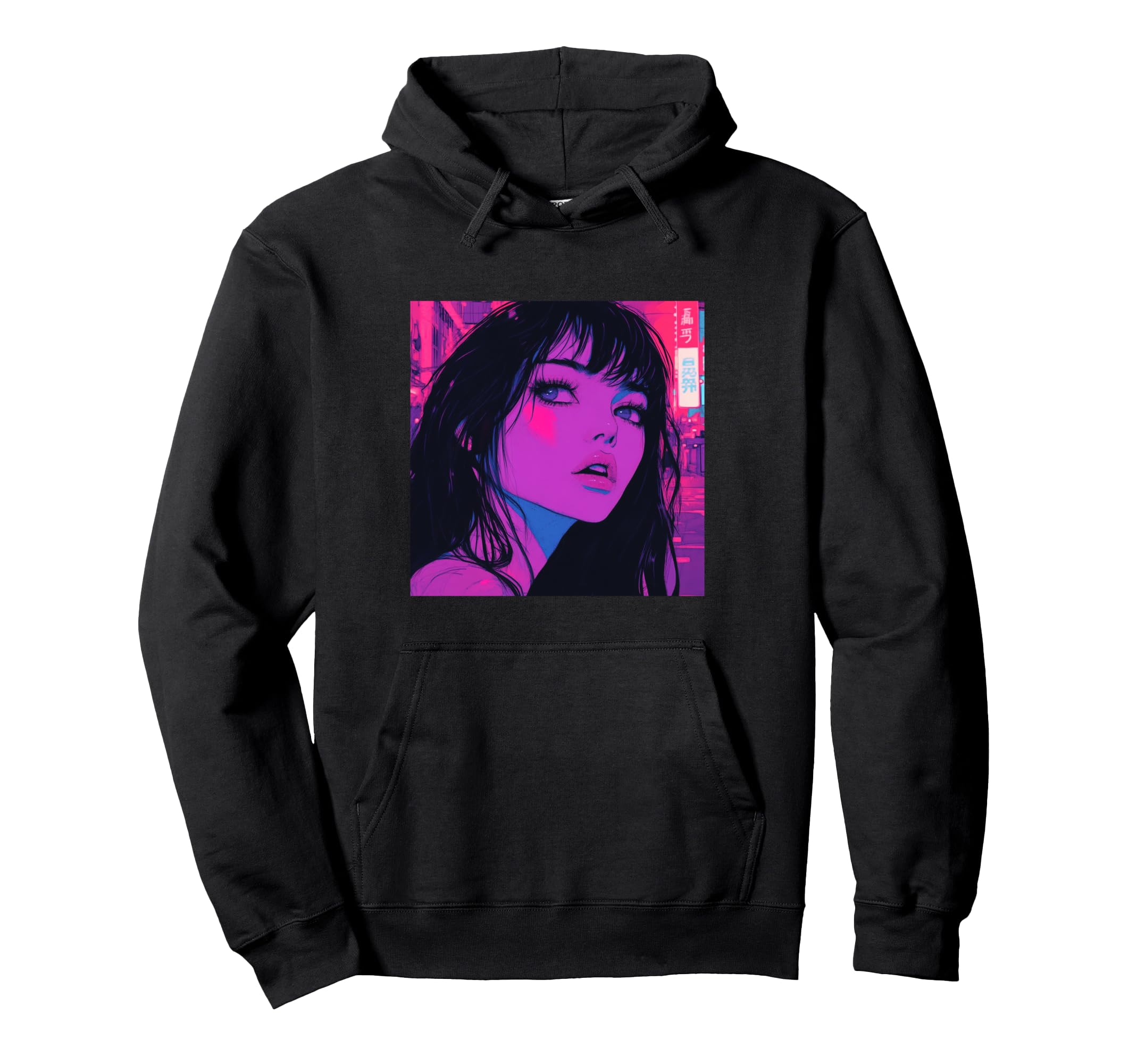 Aesthetic Japanese Anime Vaporwave Hoodie - Casual Everyday Wear for Adults - T-Shirt, Sweatshirt, Hoodie