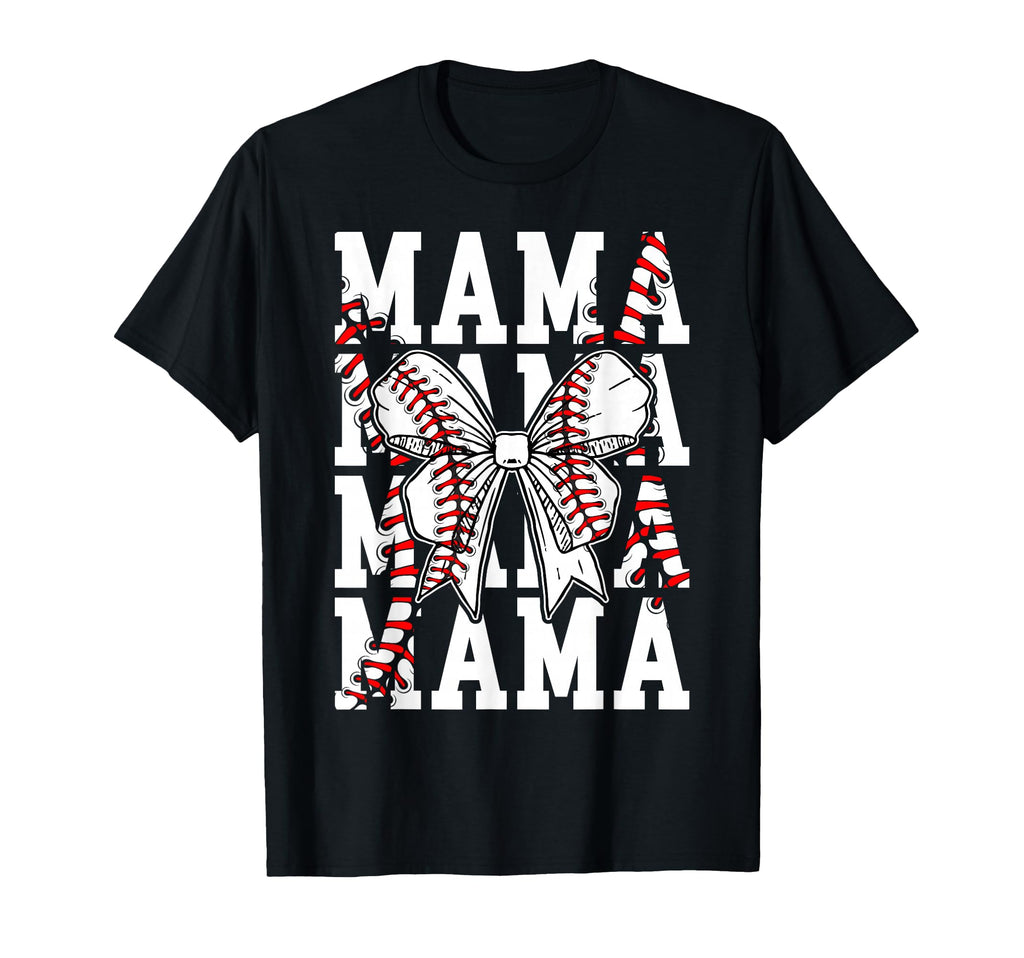 Baseball Mama Coquette Bow T-Shirt - Custom Art Print Men Women - T-Shirt, Sweatshirt, Hoodie