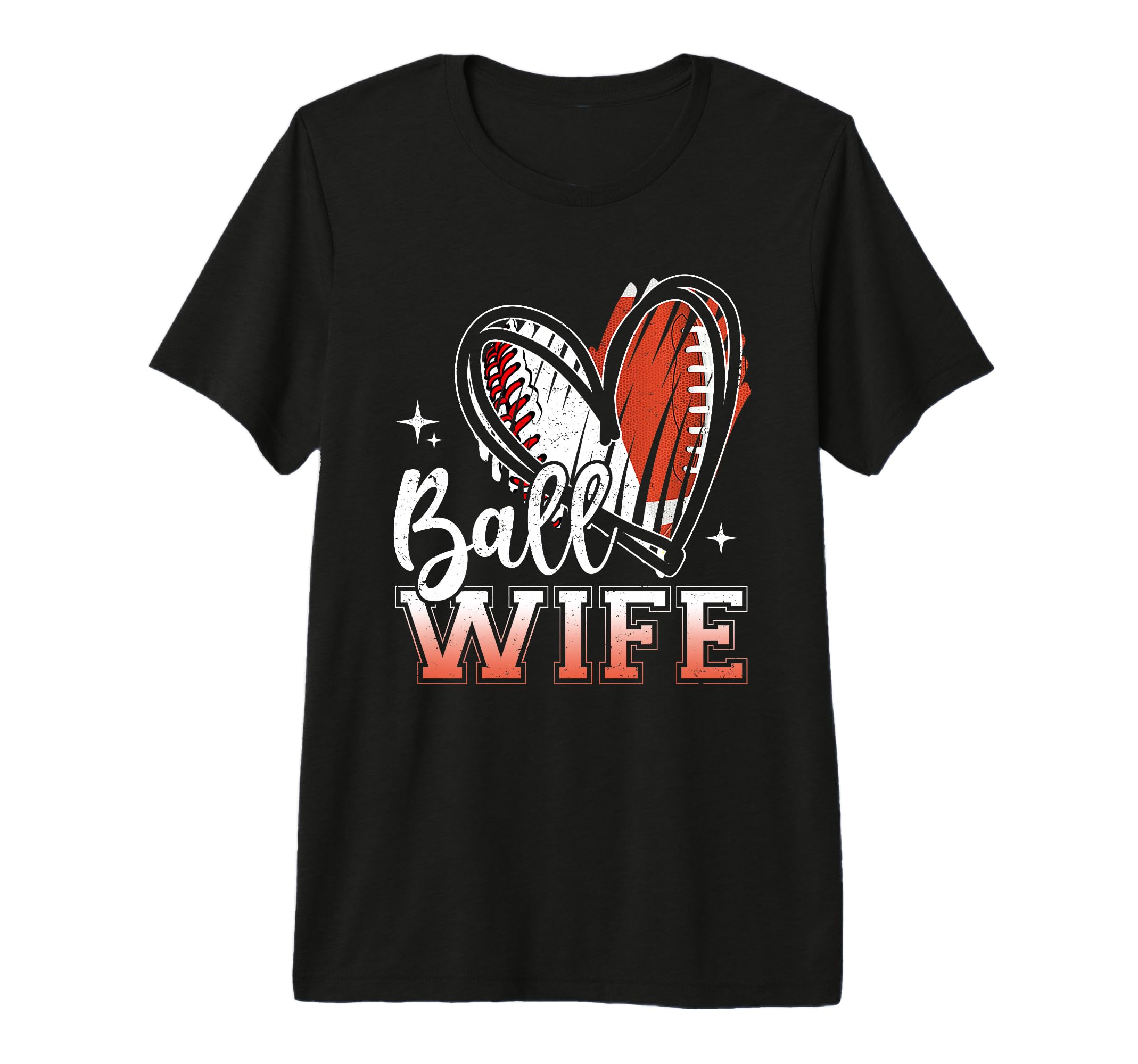 Ball Wife Baseball Football Wife T-Shirt - Trendy Graphic for Adults - T-Shirt, Sweatshirt, Hoodie