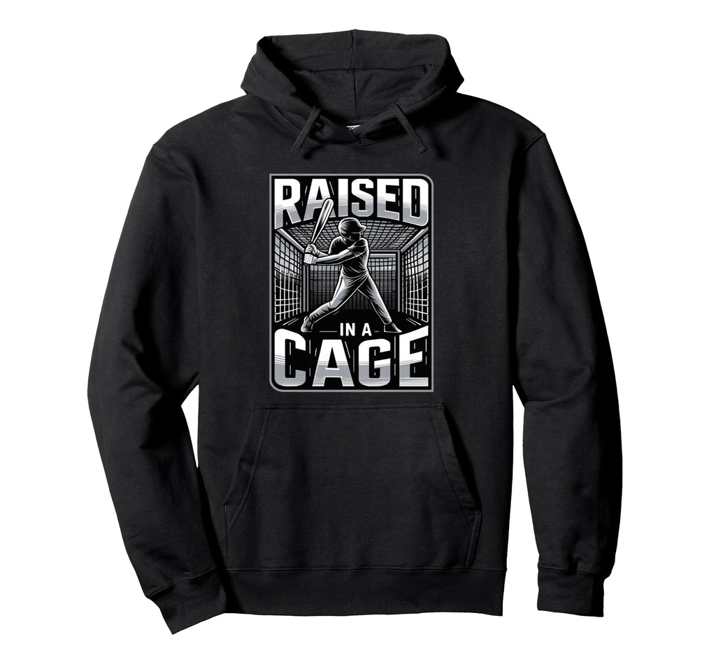Raised Cage Baseball Training Batting Hoodie - Custom Art Print for Adults - T-Shirt, Sweatshirt, Hoodie