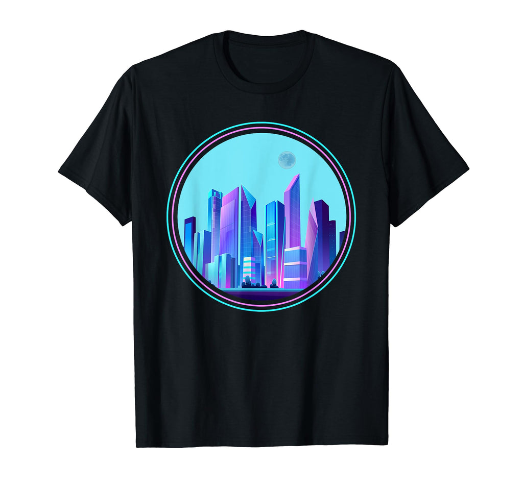 Vaporwave Aesthetic 80S Art Skyline T-Shirt - Trendy Graphic for Adults - T-Shirt, Sweatshirt, Hoodie