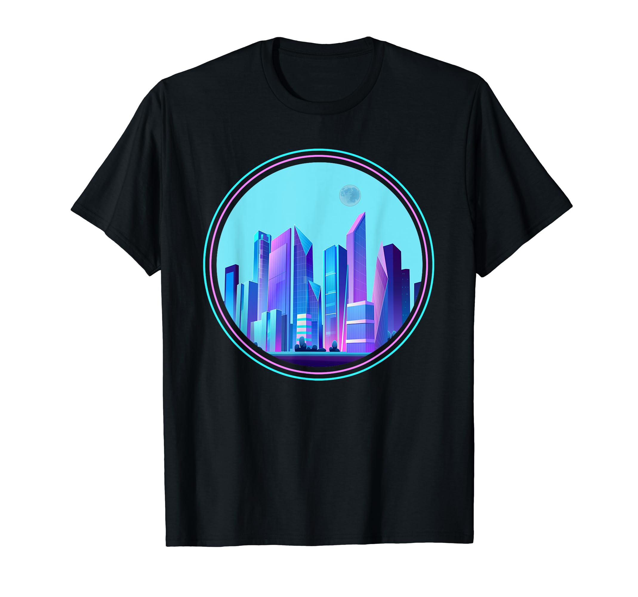 Vaporwave Aesthetic 80S Art Skyline T-Shirt - Trendy Graphic for Adults - T-Shirt, Sweatshirt, Hoodie