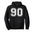 90 Number Ninety Team Sports Grunge Varsity Hoodie - Graphic Print Unisex - T-Shirt, Sweatshirt, Hoodie