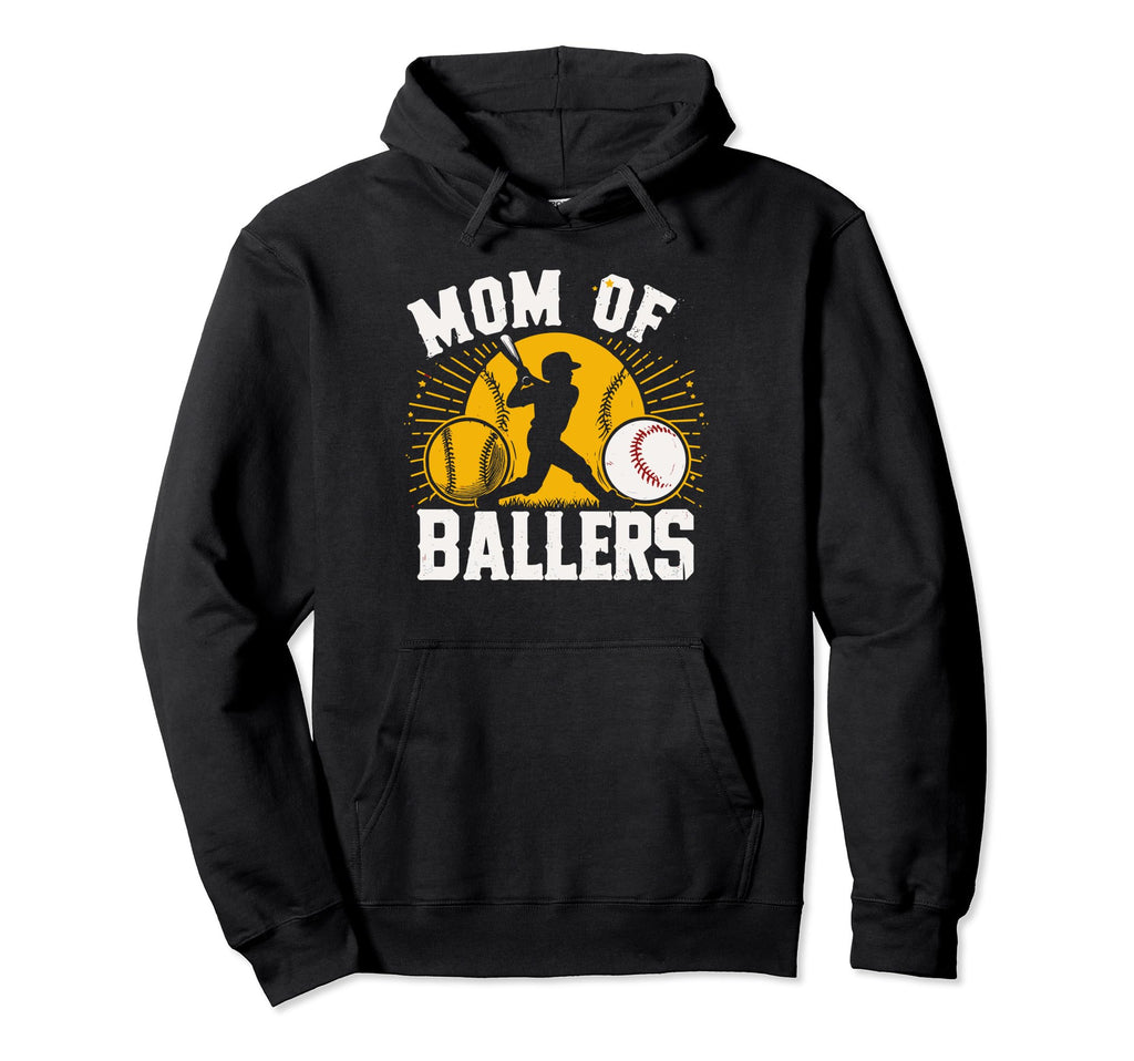 Mom Ballers Mom Baseball And Softball Hoodie - Custom Art Print Men Women - T-Shirt, Sweatshirt, Hoodie