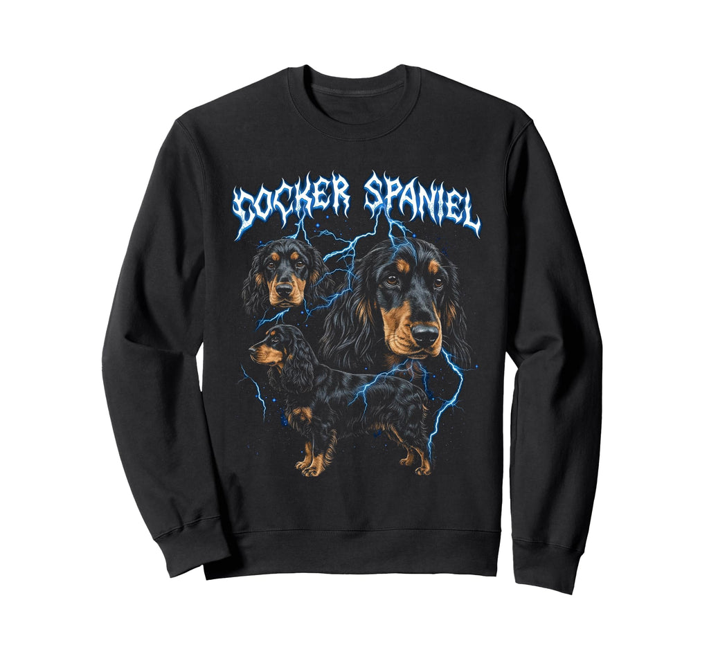 Cocker Spaniel 90S Heavy Metal Dog Lover Sweatshirt - Trendy Graphic Unisex - T-Shirt, Sweatshirt, Hoodie