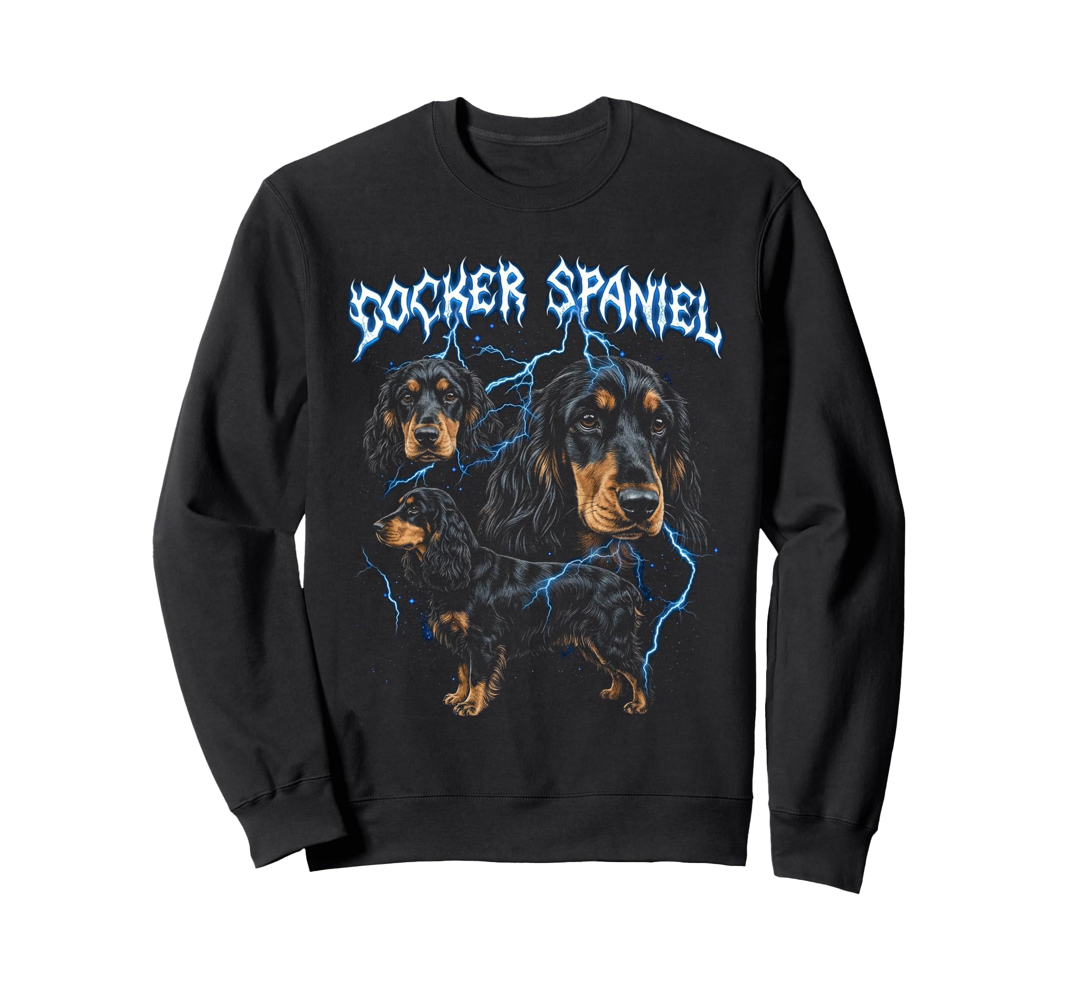 Cocker Spaniel 90S Heavy Metal Dog Lover Sweatshirt - Trendy Graphic Unisex - T-Shirt, Sweatshirt, Hoodie