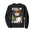 Feelin Frosty Boho Snowman Groovy Sweatshirt - Graphic Print for Adults - T-Shirt, Sweatshirt, Hoodie