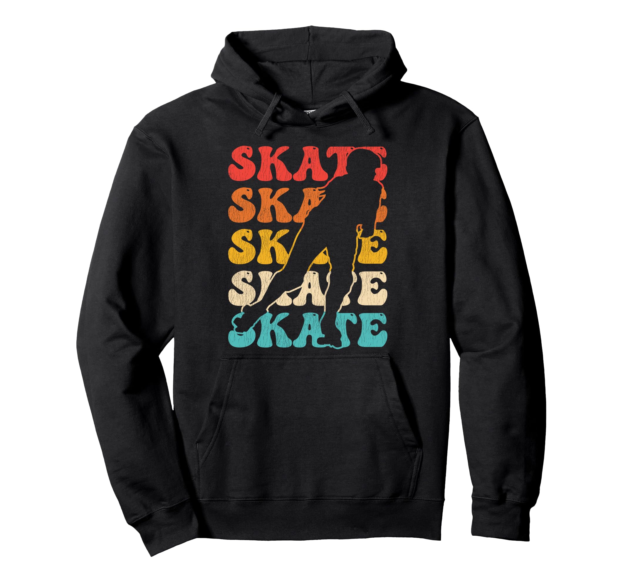 Roller Skating Skate 1970S Black Afro Skate Hoodie - Trendy Graphic Unisex - T-Shirt, Sweatshirt, Hoodie