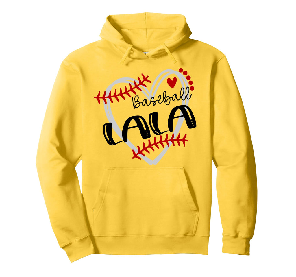 Personalized Baseball Heart Lala Hoodie - Casual Everyday Wear Unisex - T-Shirt, Sweatshirt, Hoodie