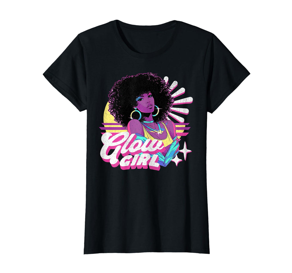 Glow Black Afro 80S 90S Vaporwave T-Shirt - Fun Novelty Design Unisex - T-Shirt, Sweatshirt, Hoodie