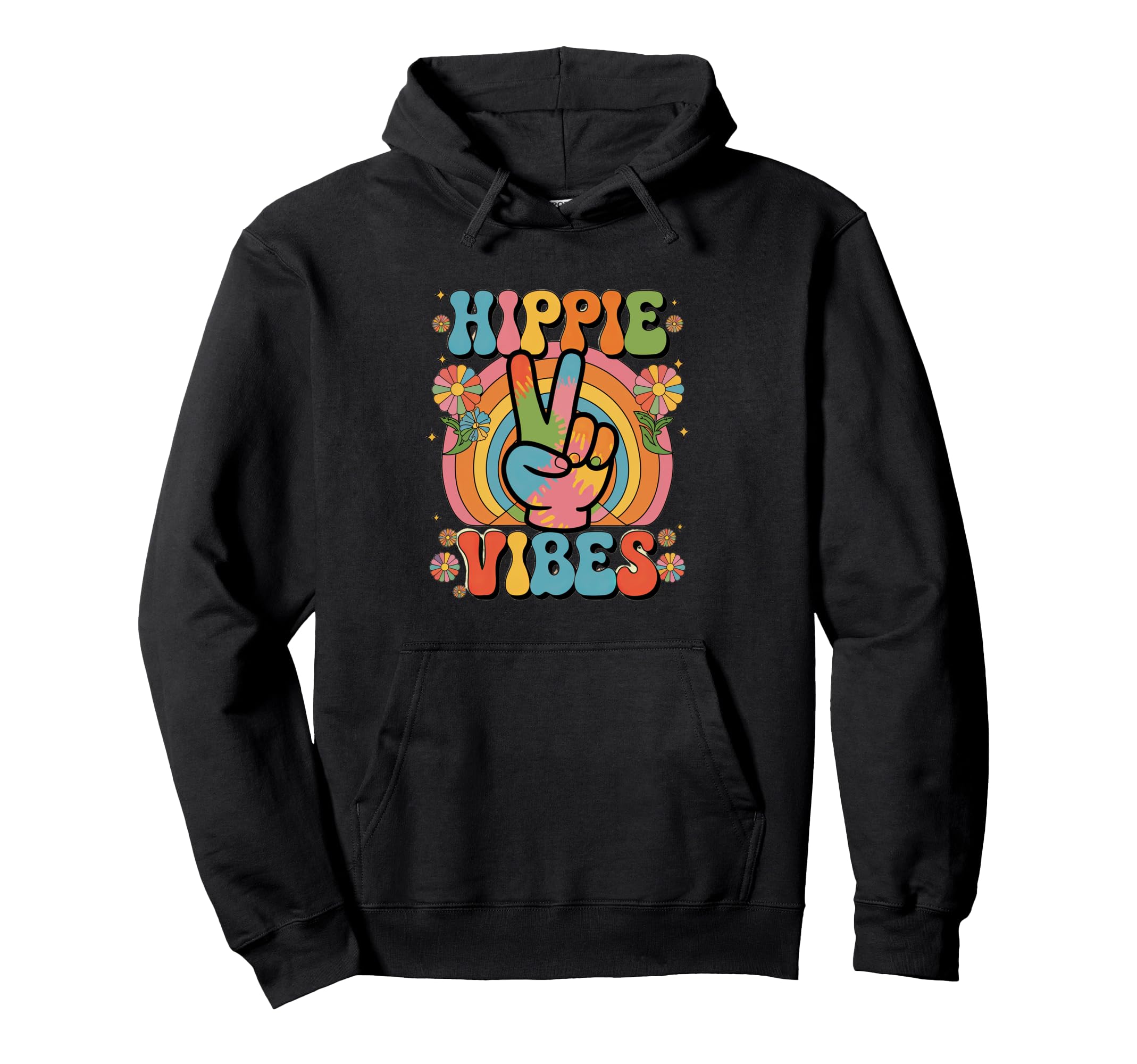 Groovy Hippie Vibes Flower Power Party Hoodie - Trendy Graphic for Adults - T-Shirt, Sweatshirt, Hoodie