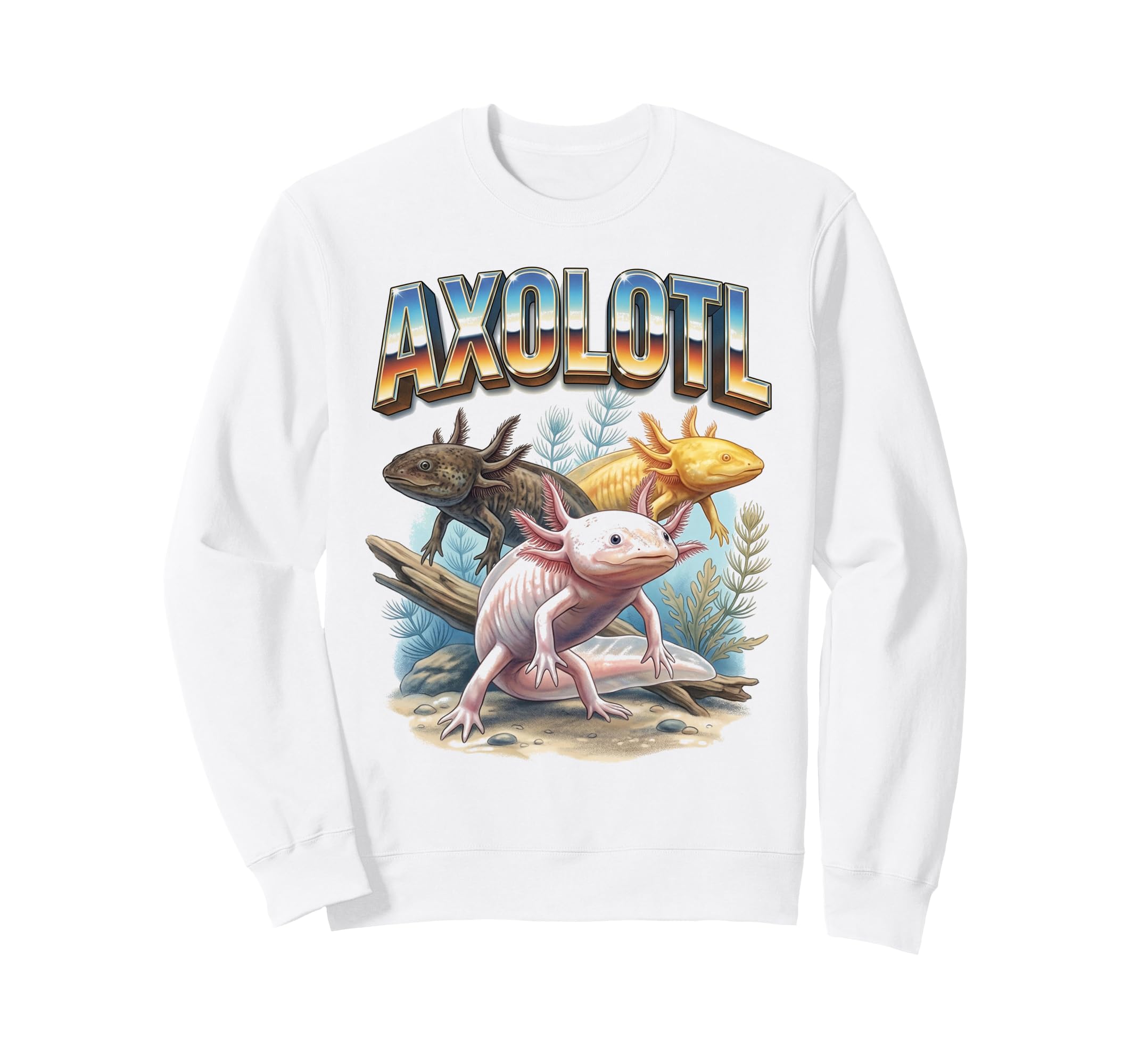 Axolotl 70S 90S Axolotl Animal Lover Sweatshirt - Trendy Graphic Men Women - T-Shirt, Sweatshirt, Hoodie