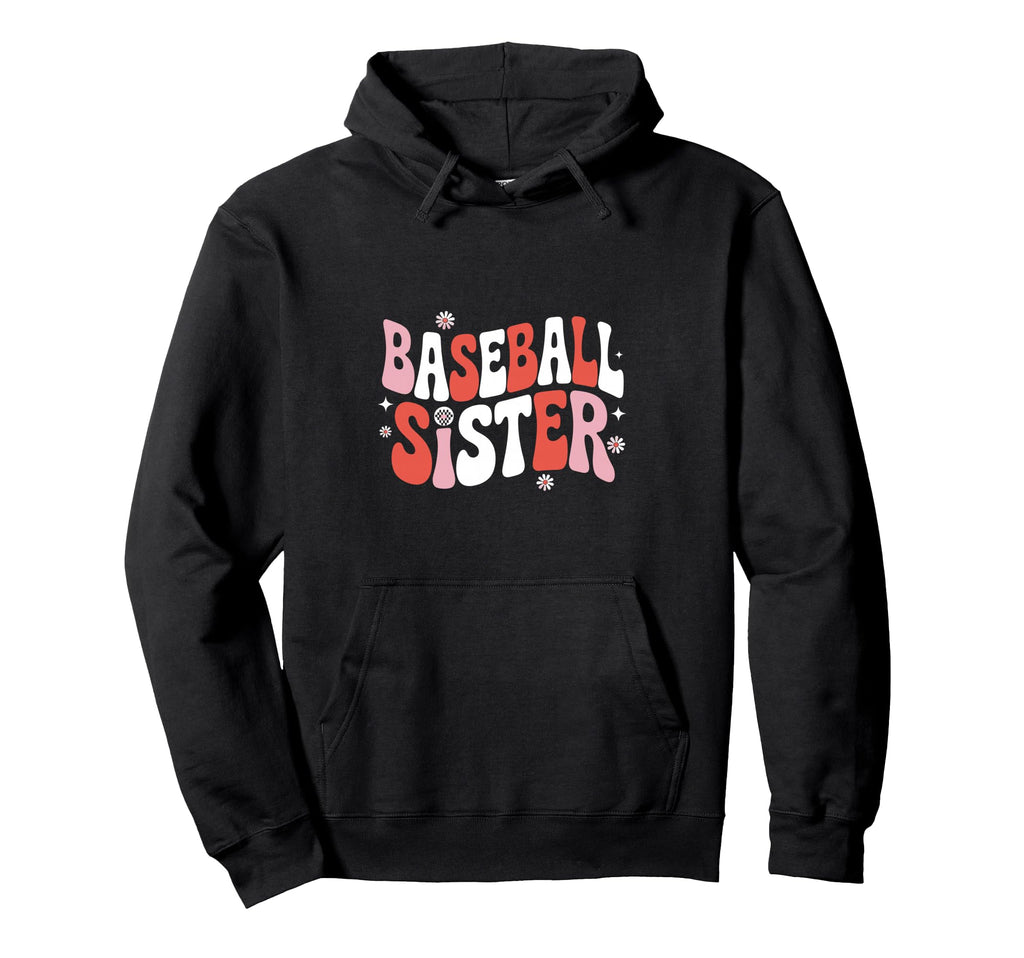 Baseball Sister Groovy Sports Little Hoodie - Custom Art Print Men Women - T-Shirt, Sweatshirt, Hoodie
